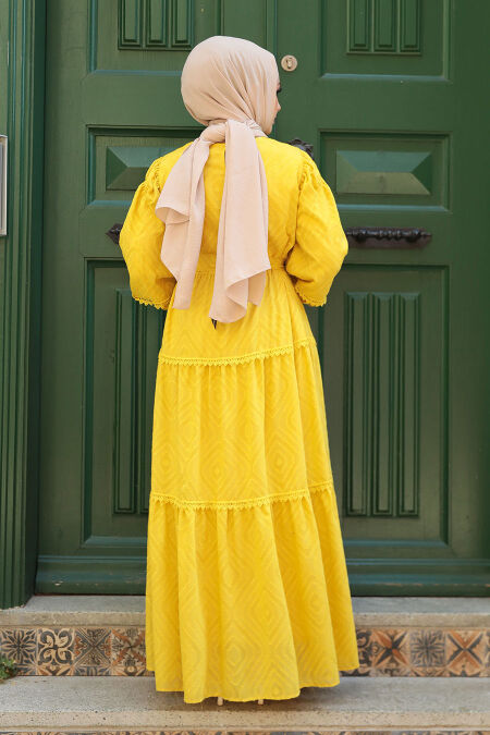 Modest Mustard Long Sleeve Dress 14131HR