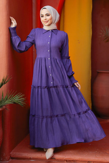 Purple Modest Long Dress 4421MOR