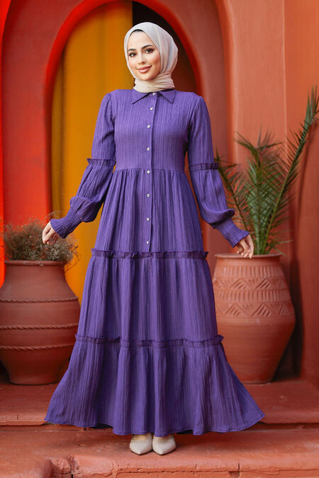 Purple Modest Long Dress 4421MOR