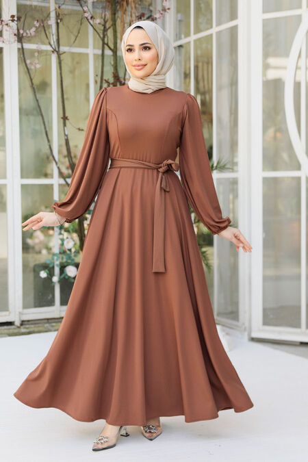 Modest Brown Dress For Plus Size 23101KH