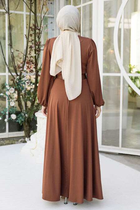 Modest Brown Dress For Plus Size 23101KH