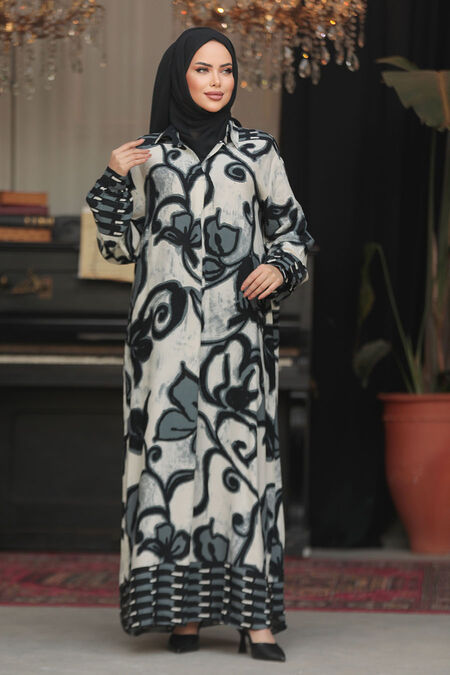 Modest Black Maxi Dress 23171S