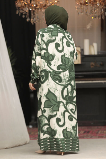 Modest Green Maxi Dress 23171Y