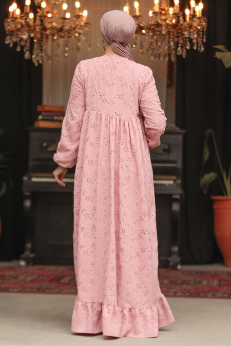 Modest Powder Pink Summer Dress 23201PD