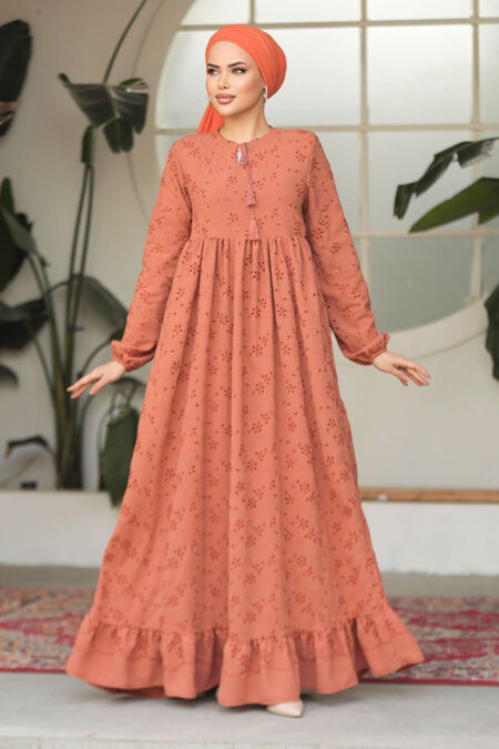 Modest Sunuff Colored Summer Dress 23201TB