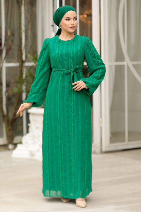 Modest Green Long Dress 23261Y