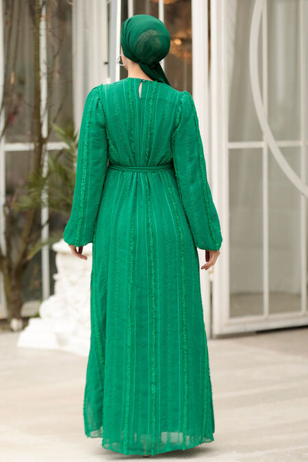 Modest Green Long Dress 23261Y