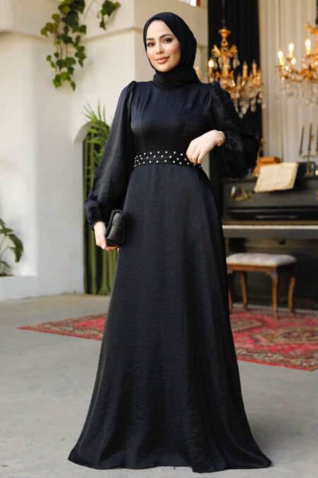 Modest Black Prom Dress 23301S