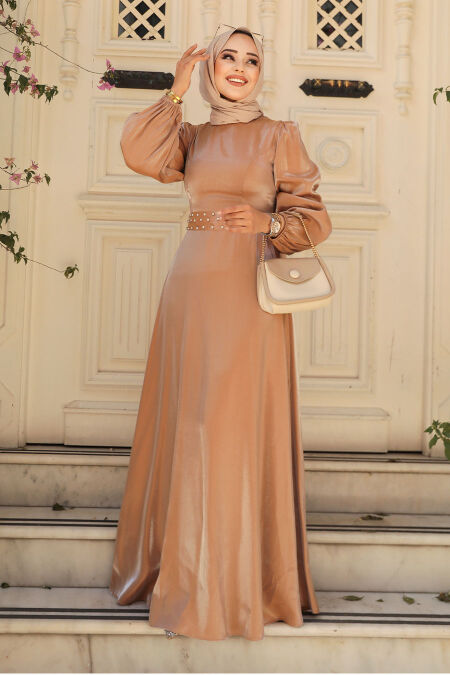 Modest Camel Prom Dress 23301C