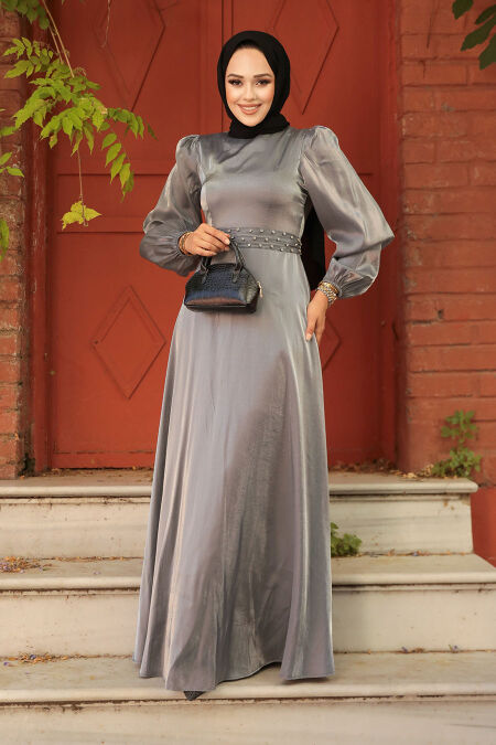 Modest Grey Prom Dress 23301GR