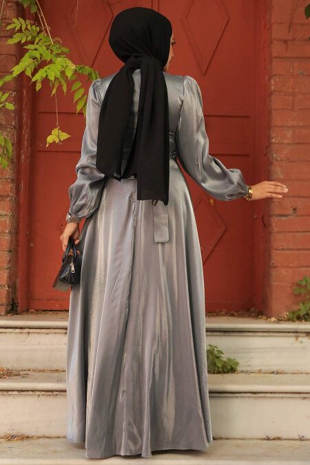 Modest Grey Prom Dress 23301GR