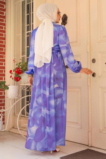 Modest Purple Long Sleeve Dress 23424MOR