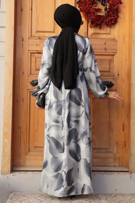 Modest Grey Long Sleeve Dress 23424GR