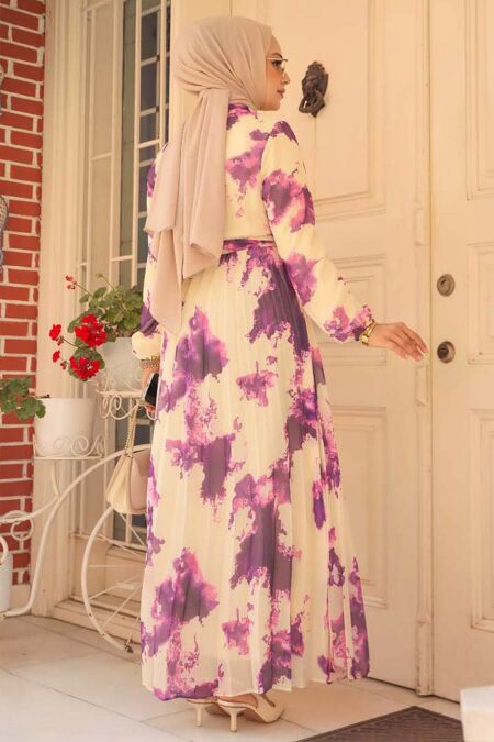 Modest Purple Long Dress 34461MOR