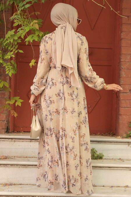 Beige Hijab Dress 279061BEJ