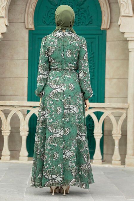  Green Long Sleeve Dress 279081Y