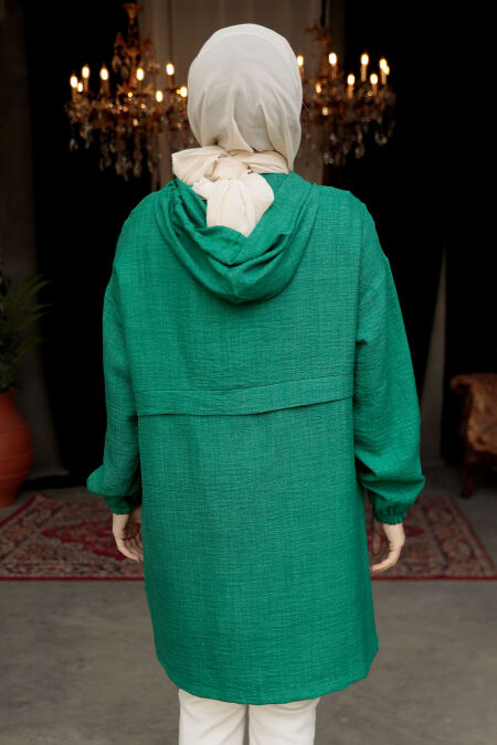 Modest Green For Women Coat 6686Y