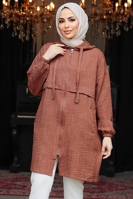 Modest Brown For Women Coat 6686KH