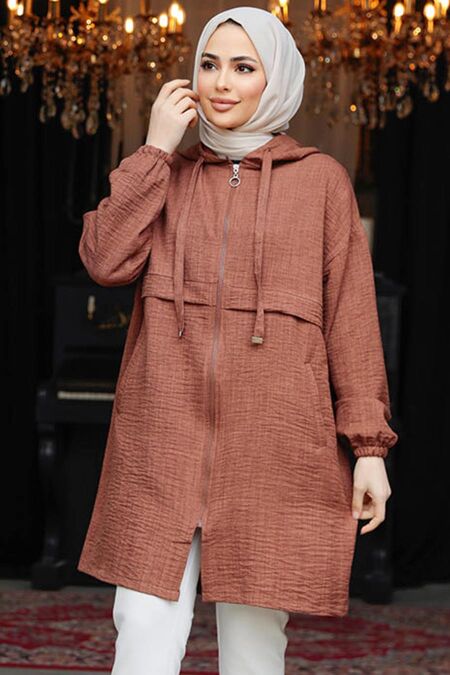 Modest Brown For Women Coat 6686KH