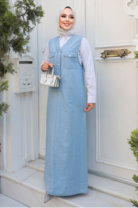 Modest Blue Denim Salopet Dress 19018M