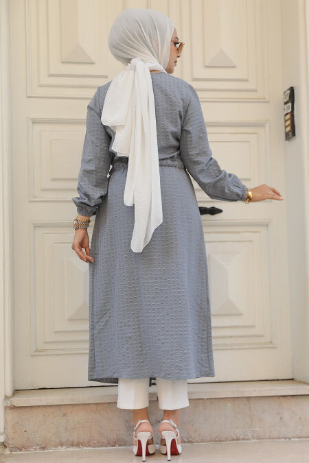  Grey Lila Hijab Kimono 457GR