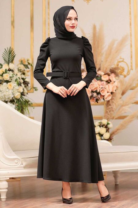 Black Hijab Dress 554S