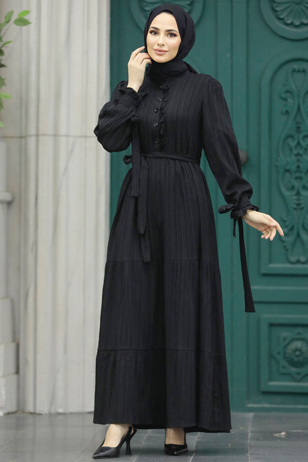  Black Long Sleeve Dress 617S