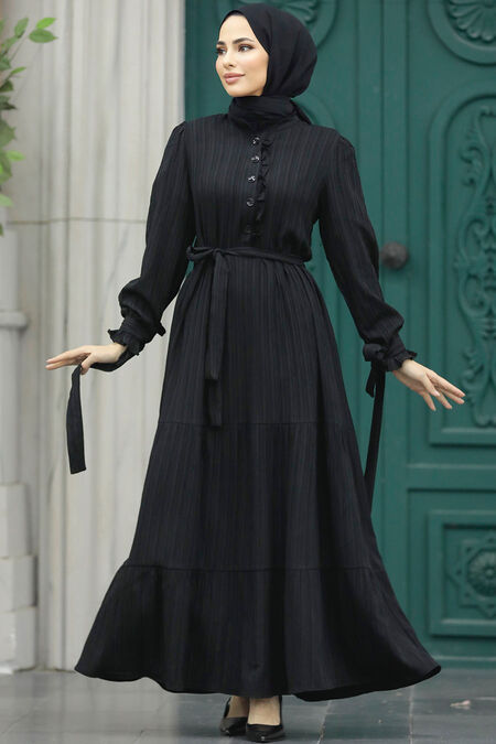  Black Long Sleeve Dress 617S