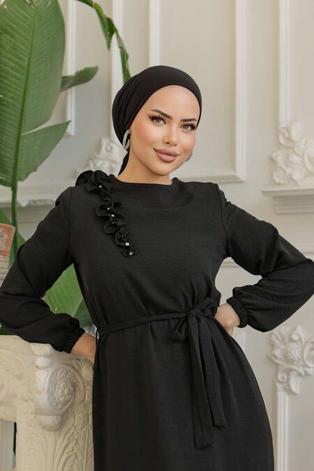  Black Modest Long Dress 659S