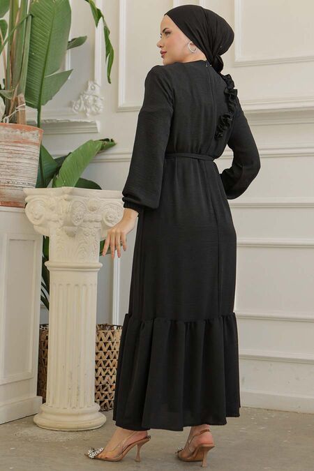  Black Modest Long Dress 659S