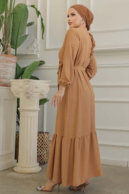  Biscuit Modest Long Dress 659BS