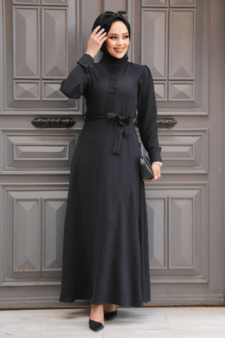 Modest Black Maxi Dress 6621S