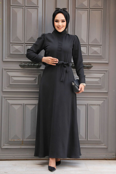 Modest Black Maxi Dress 6621S