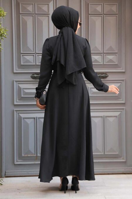 Modest Black Maxi Dress 6621S