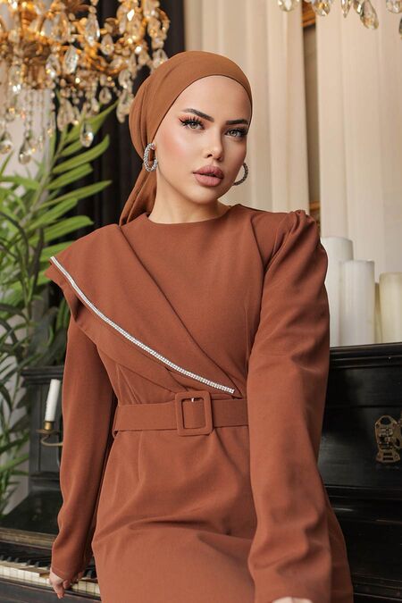  Brown Modest Prom Dress 664KH