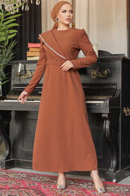  Brown Modest Prom Dress 664KH