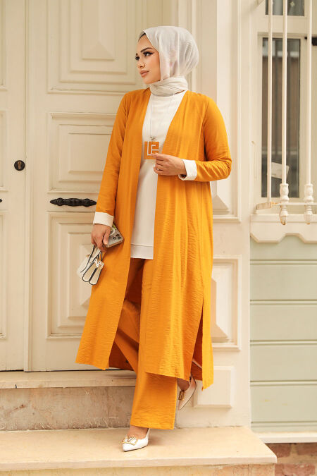 Mustard Hijab Triple Suit 5223HR