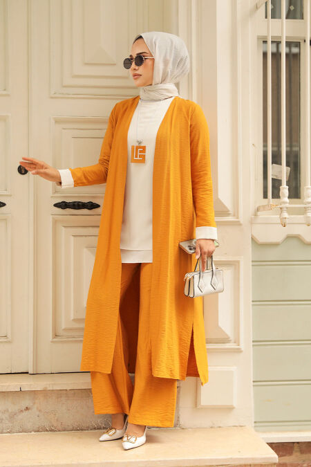 Mustard Hijab Triple Suit 5223HR