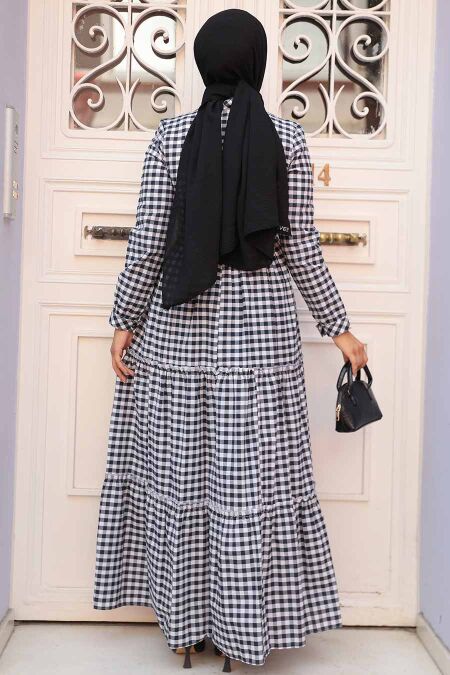 Modest Navy Blue Long Sleeve Dress 2702L