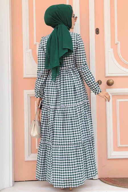 Modest Green Long Sleeve Dress 2702Y