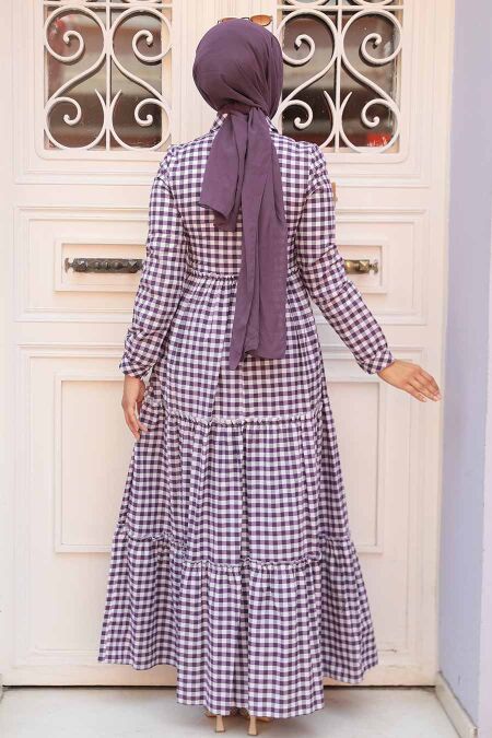 Modest Purple Long Sleeve Dress 2702MOR