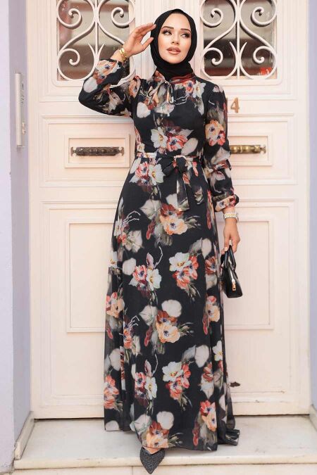 Black Hijab Dress 27926S