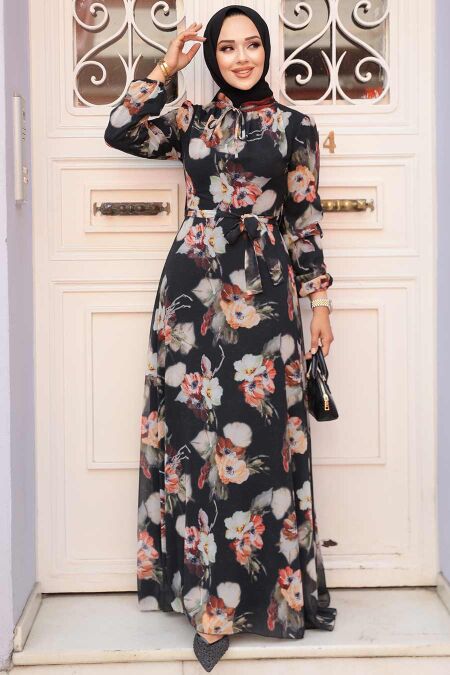 Black Hijab Dress 27926S