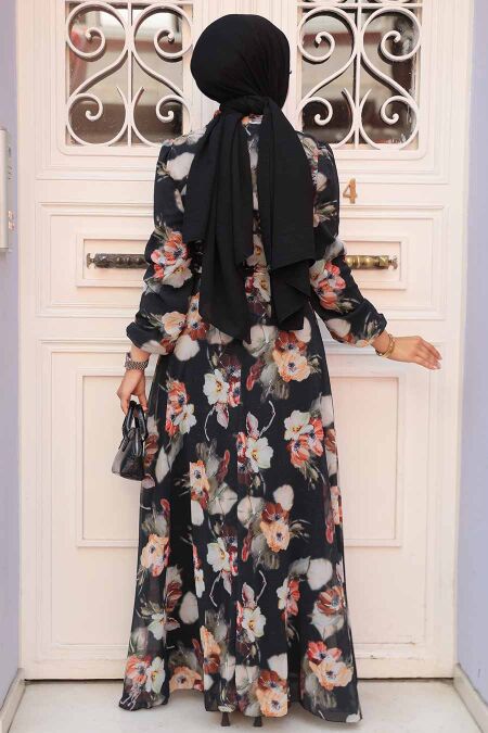 Black Hijab Dress 27926S