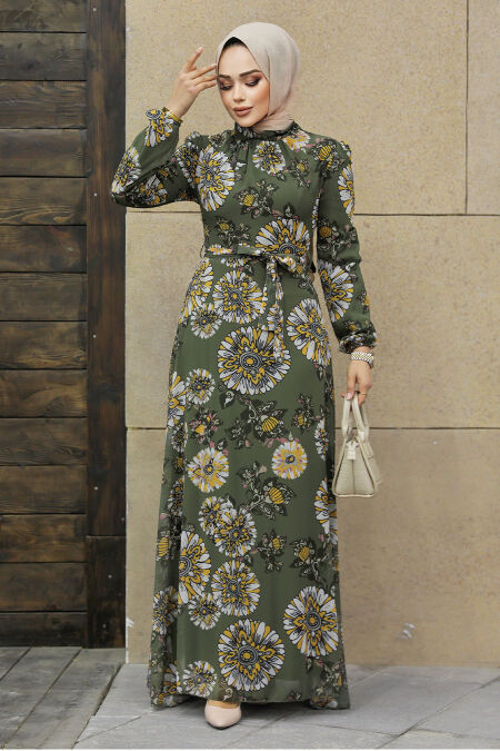  Khaki Muslim Dress 279320HK