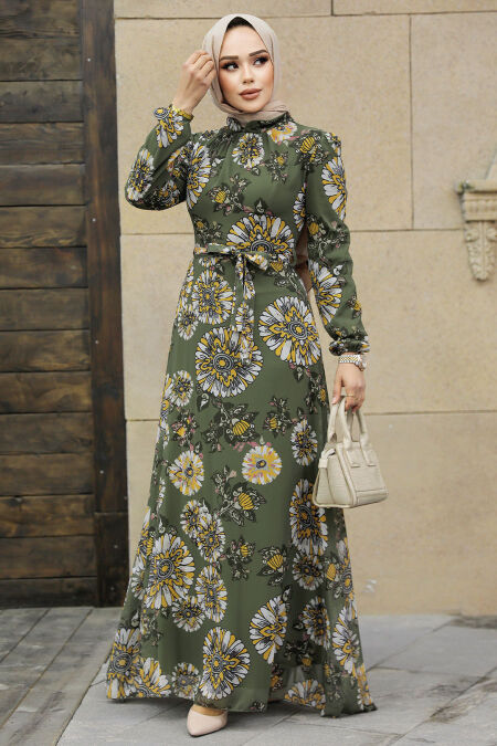  Khaki Muslim Dress 279320HK