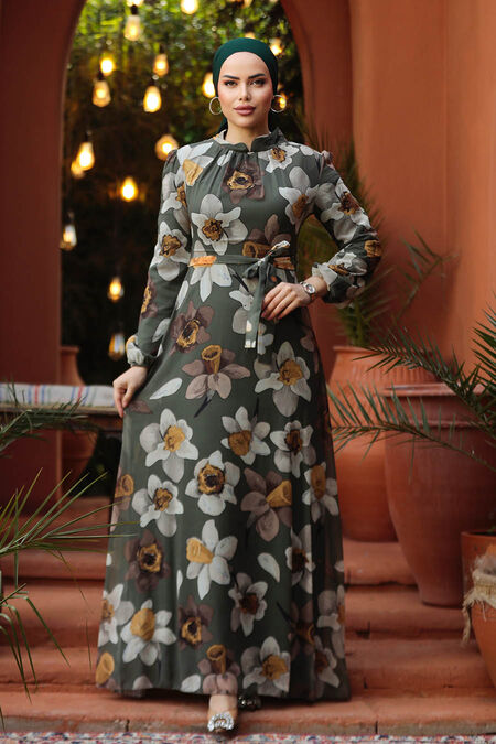  Khaki Hijab Dress 279325HK