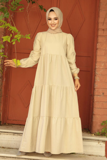 Cream Women Dress 57345KR