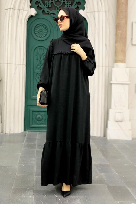 Black Hijab Dress 7681S