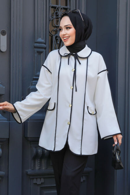 White Modest Coat 12162B